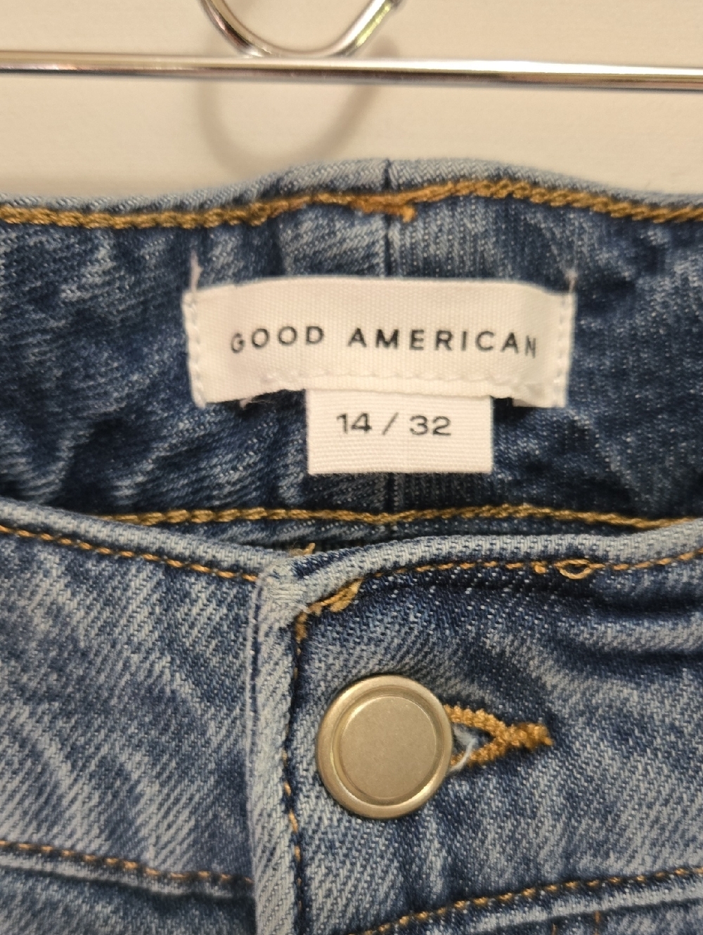 Good American Good Ease‎ Relaxed Wide Leg Jeans Size 14 / 32 Mid Rise 34" Inseam - Picture 7 of 13